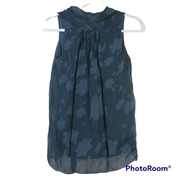 Carla Conti Silk Floral Lined Sleeveless Blouse Size M - Picture 2 of 5